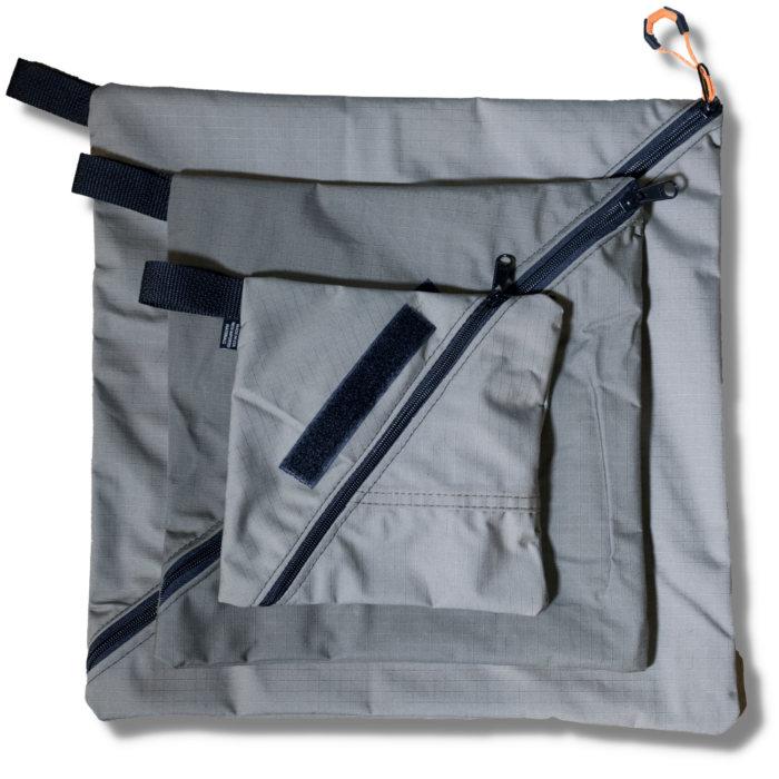 23ZERO UPCYCLED UTILITY | TOOL | GEAR BAGS – DIAGONAL ZIPPER SET OF (3)