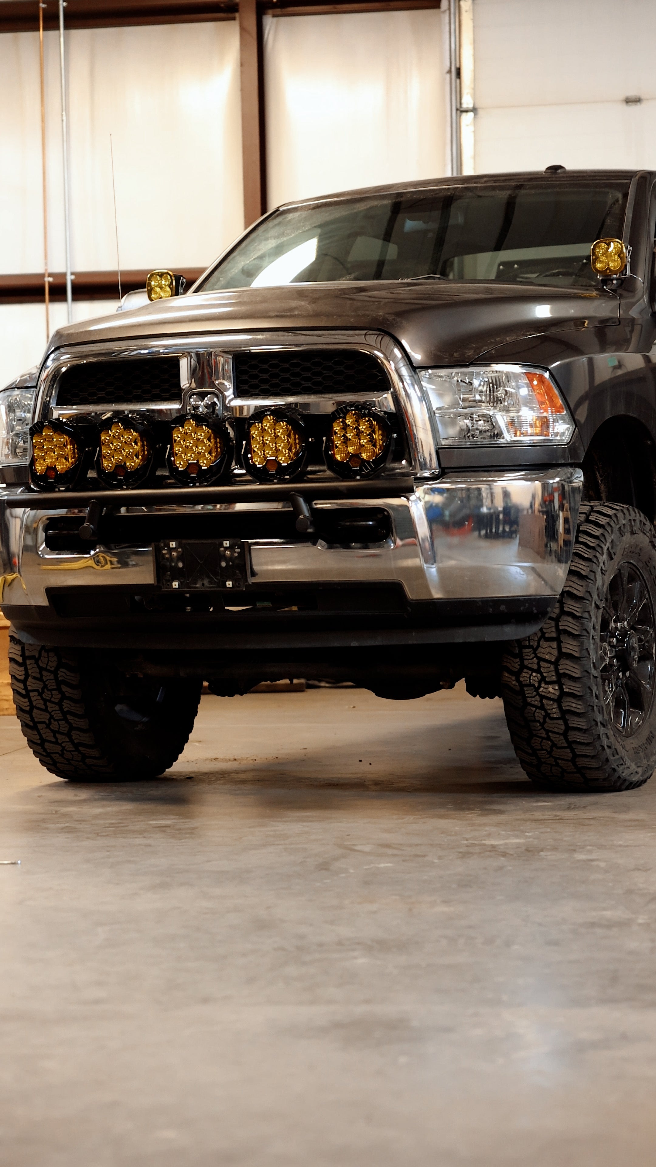 Front bumper light bar for 2010-2018 RAM 2500 and 3500 HD trucks