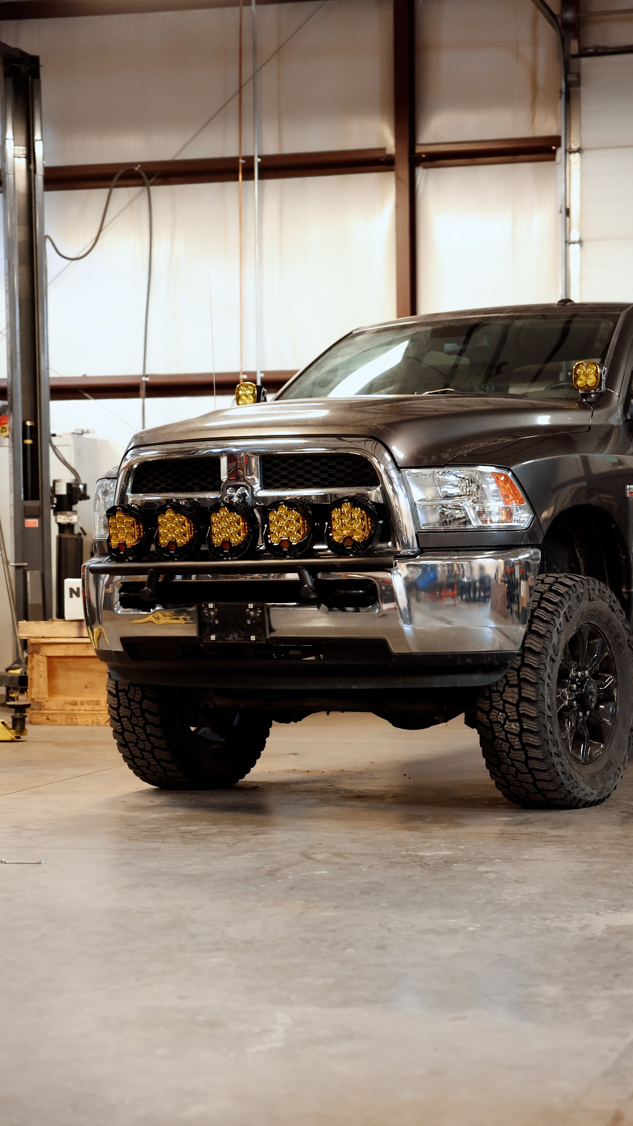 Premium front bumper light bar mount for RAM HD trucks 2010-2018