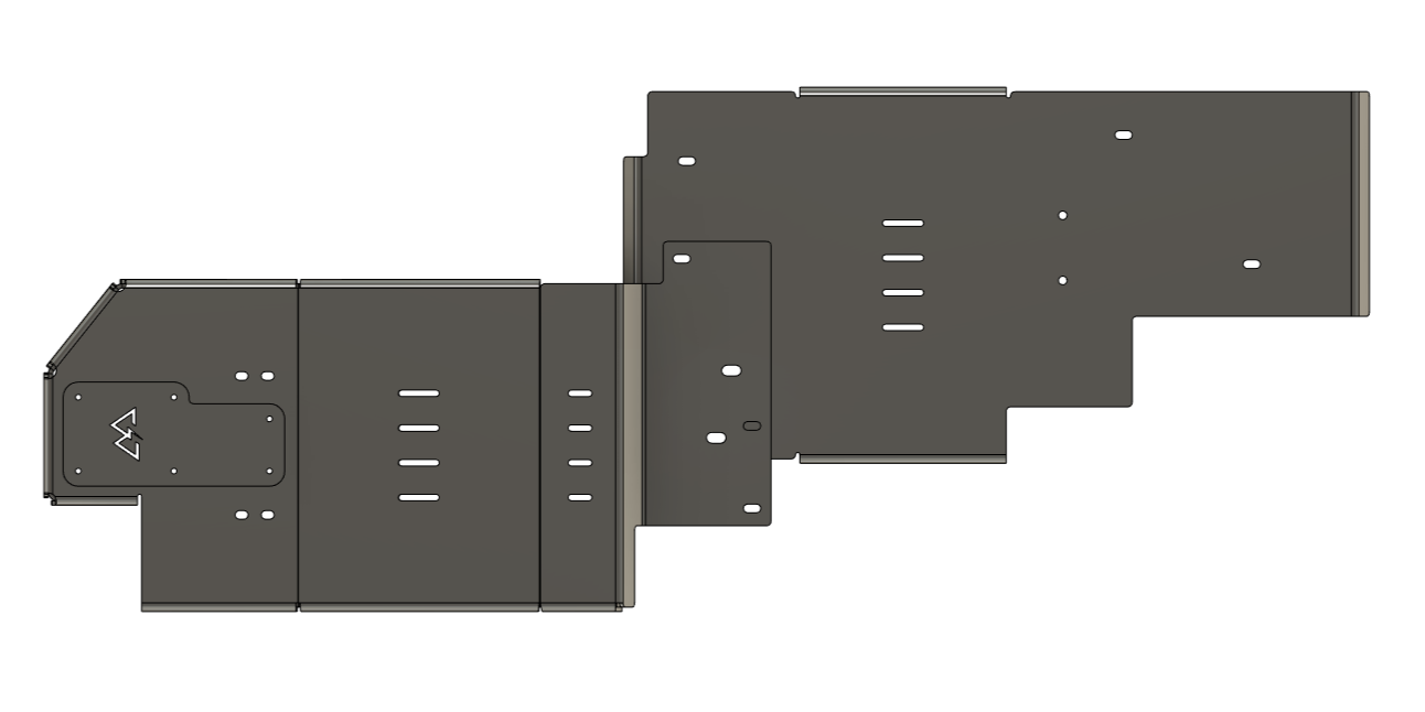 All aluminum skid plate system for RAM 2500 and RAM 3500 HD trucks