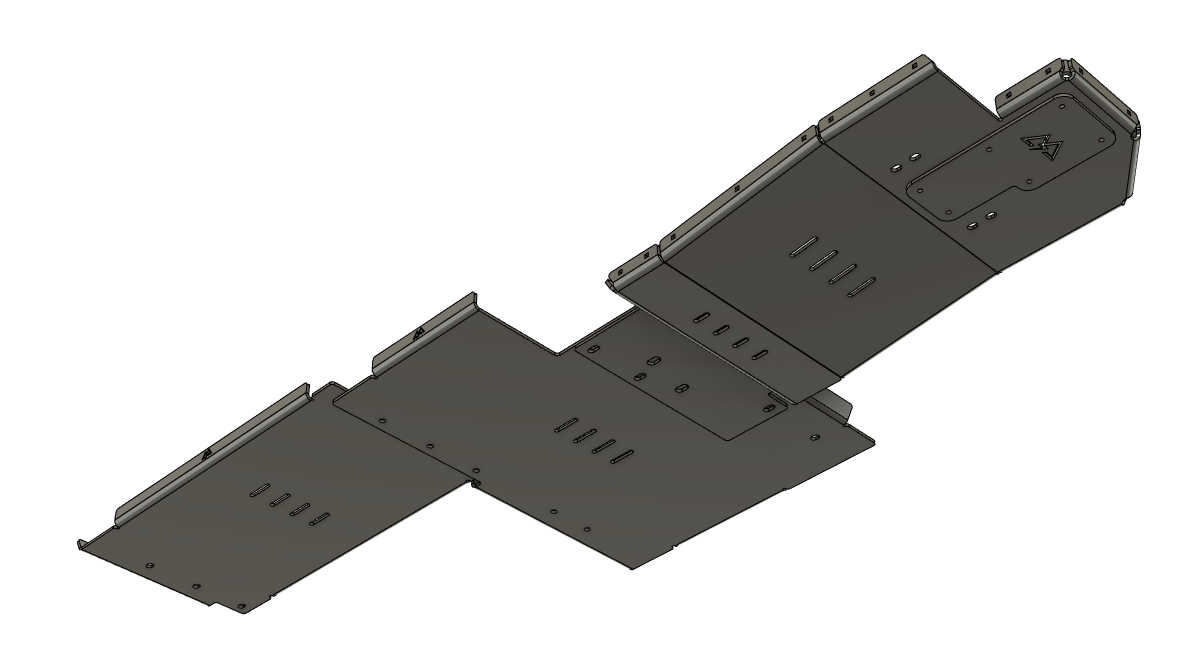 complete skid plate package for RAM 2500 power wagon - includes oil pan, transmission, transfer case and 3-bar replacement skids