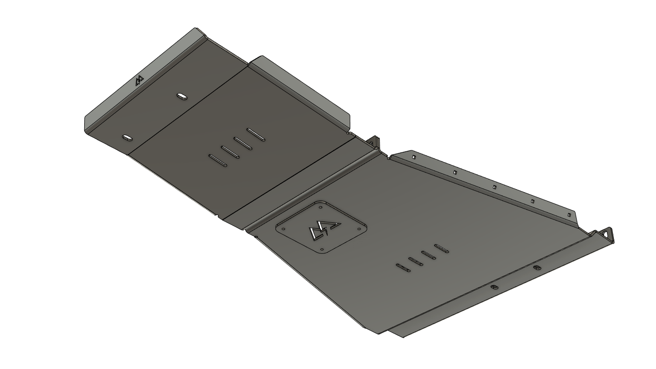 Engine and transmission skid plate system for 2019+ RAM 1500
