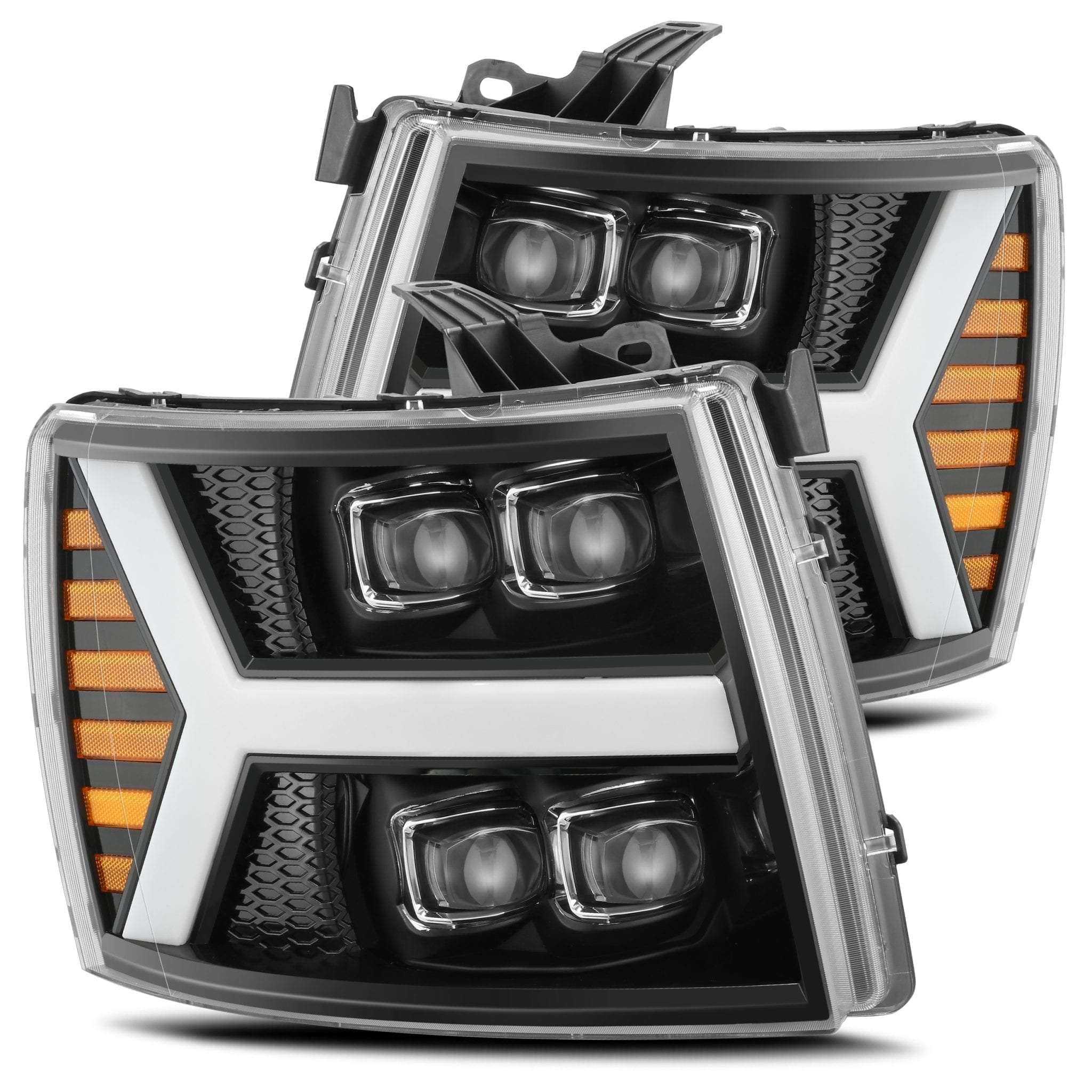 ALPHAREX NOVA-Series LED Projector Headlights Jet-Black CHEVY 2007-2014 2500/3500