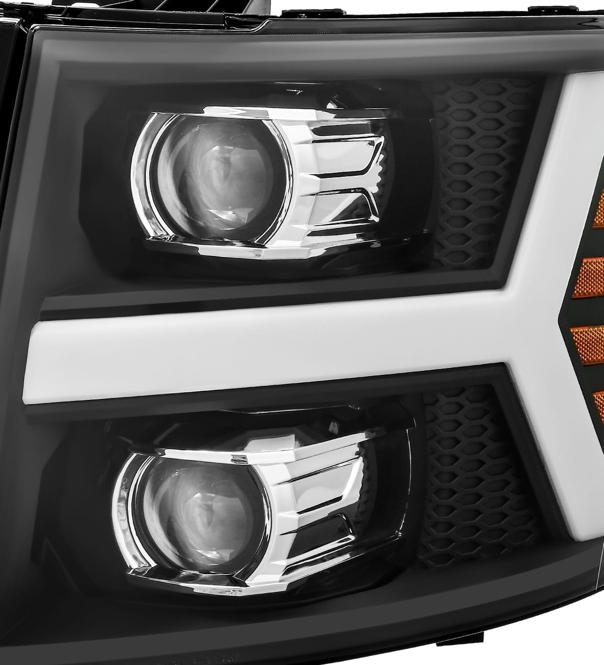 ALPHAREX PRO-Series LED Projector Headlights Black CHEVY 2007-2014 2500/3500