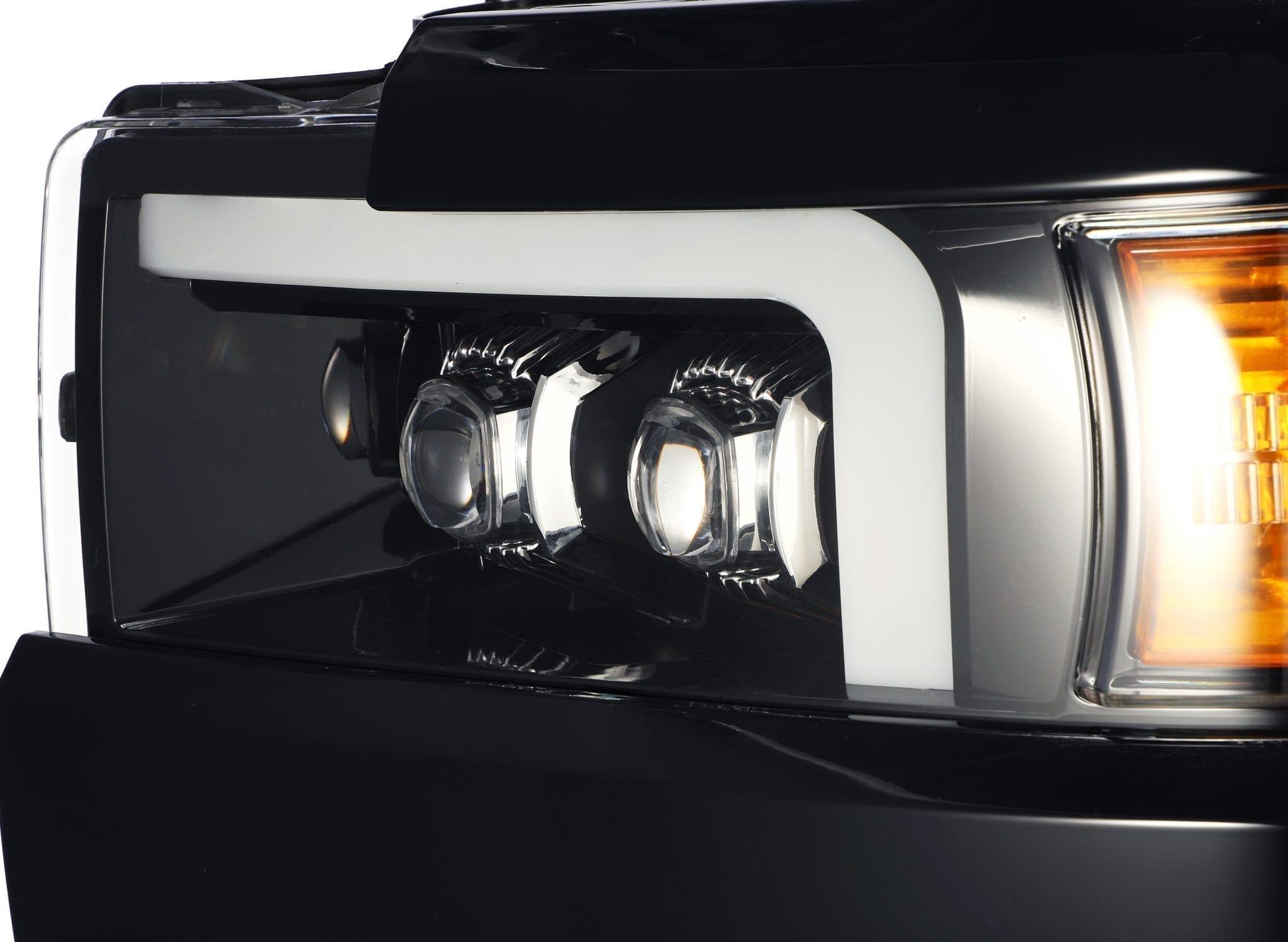 ALPHAREX NOVA-Series LED Projector Headlights Jet-Black CHEVY 2015-2019 2500/3500