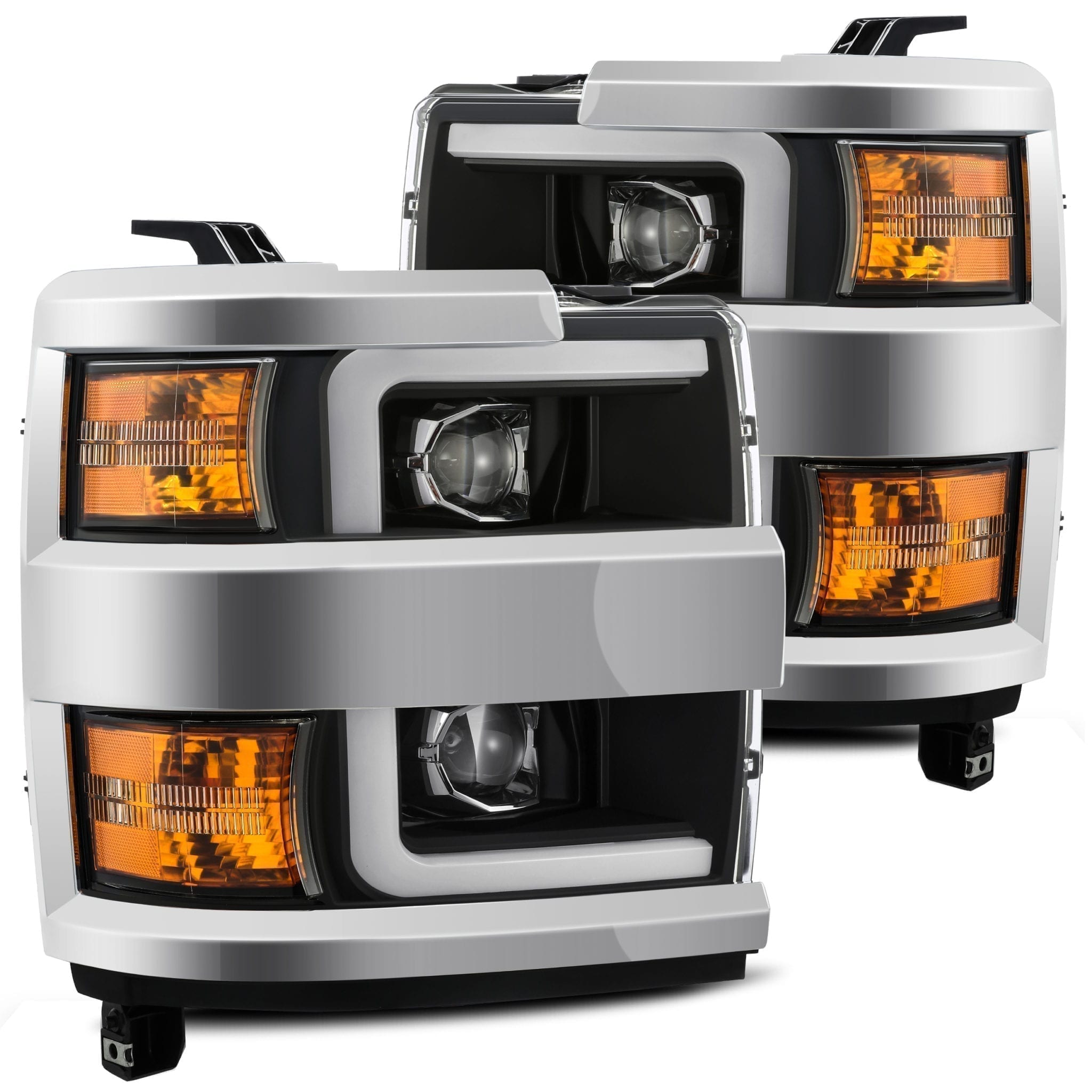 ALPHAREX Pro-Series LED Projector Headlights Black CHEVY 2015-2019 2500/3500