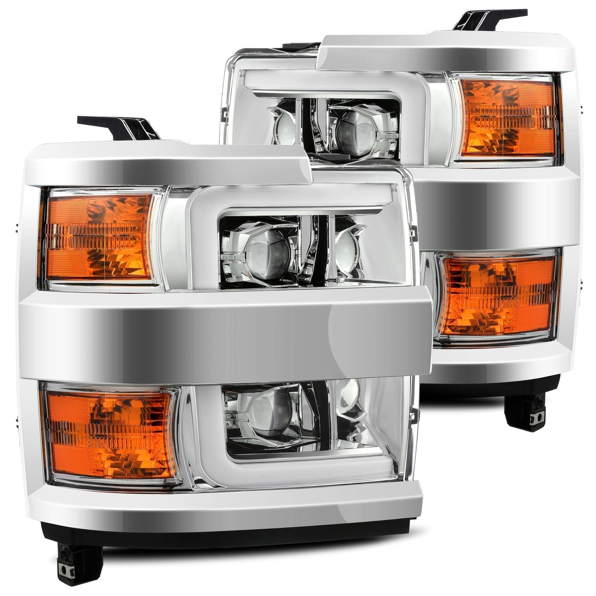 ALPHAREX Pro-Series LED Projector Headlights Chrome CHEVY 2015-2019 2500/3500