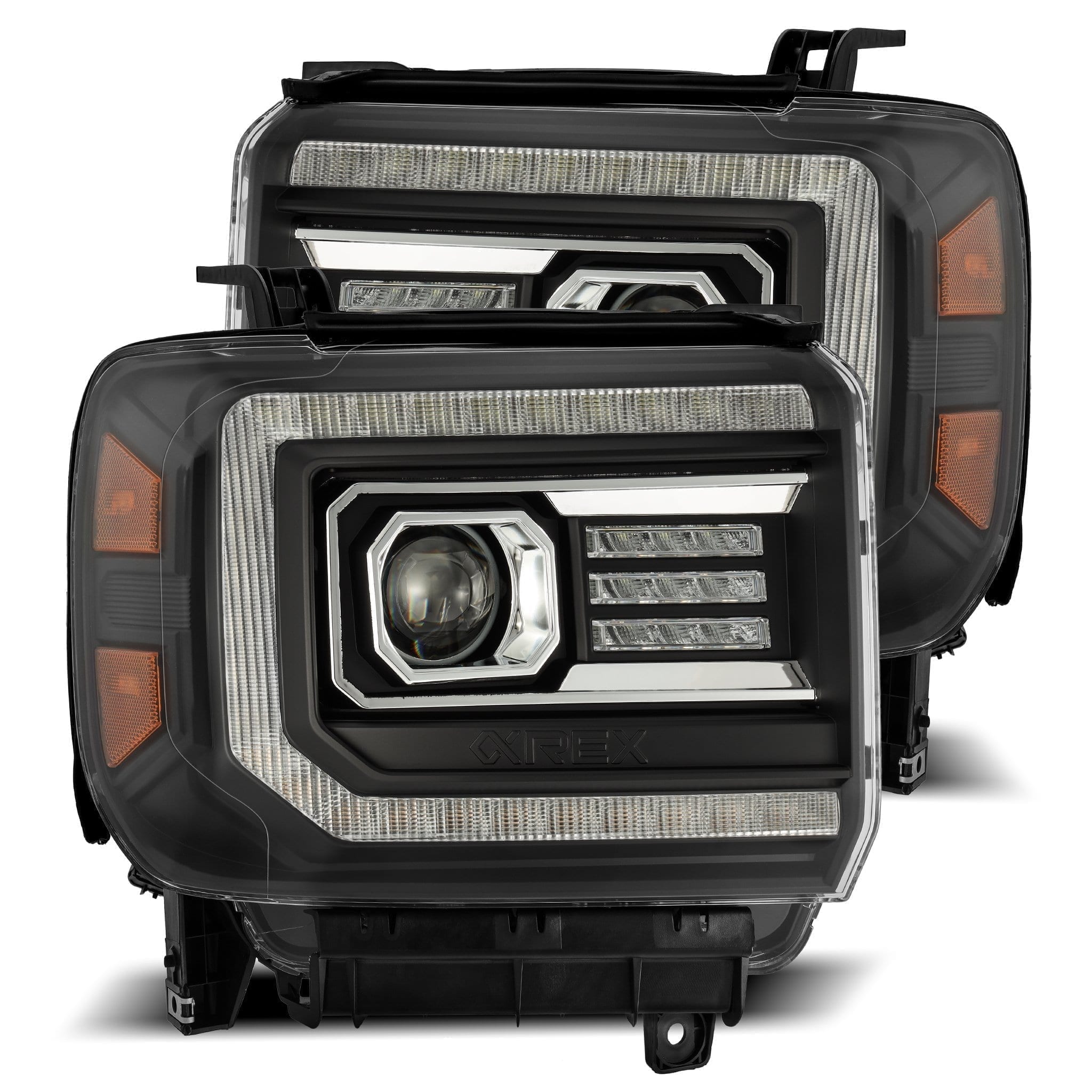 ALPHAREX LUXX-Series LED Projector Headlights Black GMC 2015-19 2500/3500