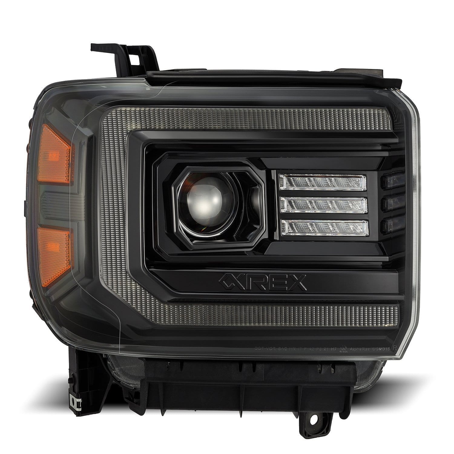 ALPHAREX LUXX-Series LED Projector Headlights Alpha-Black GMC 2015-19 2500/3500