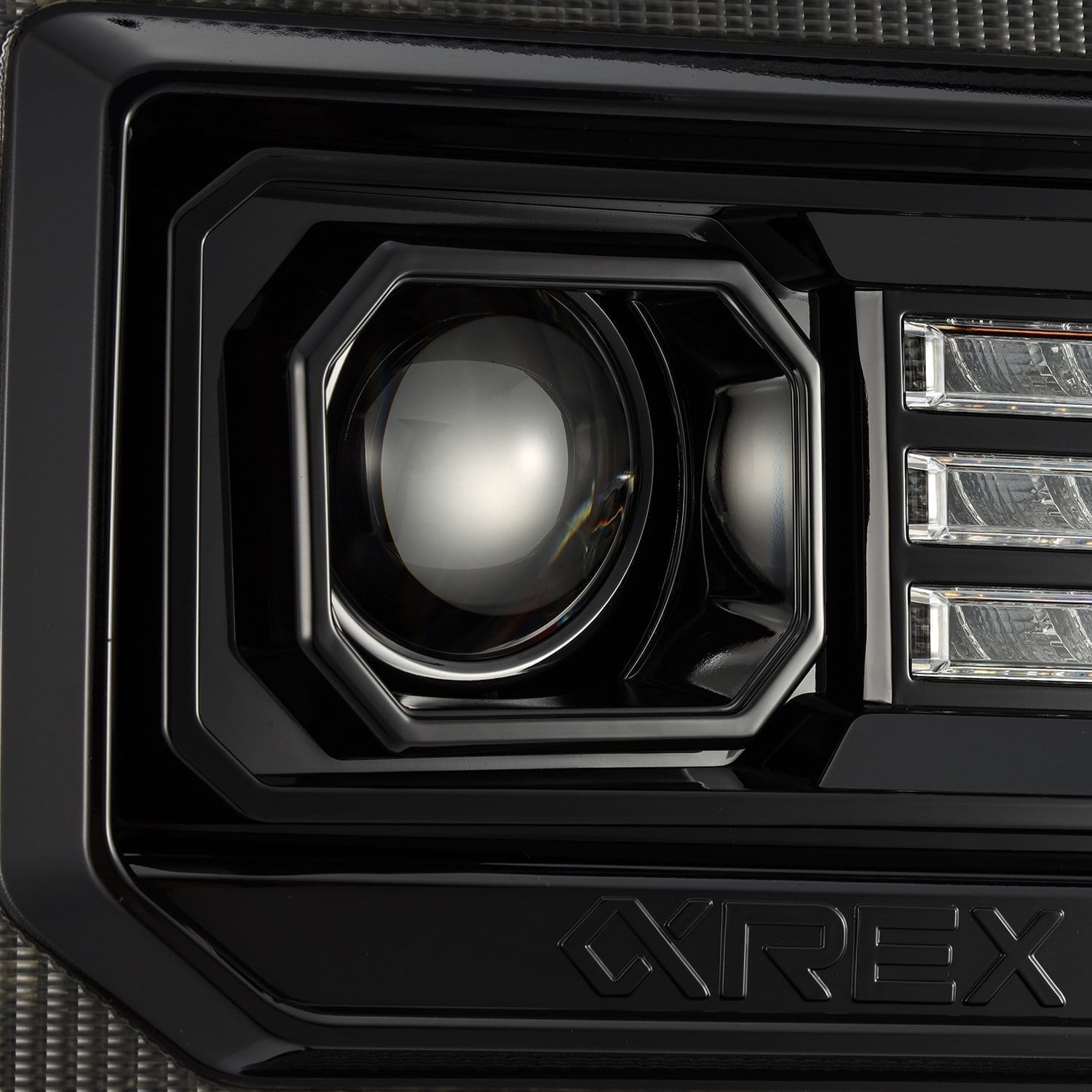 ALPHAREX LUXX-Series LED Projector Headlights Alpha-Black GMC 2015-19 2500/3500