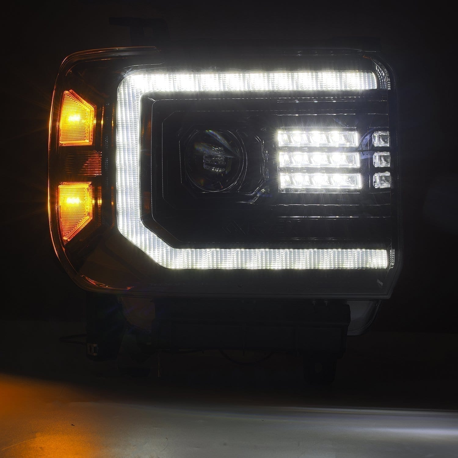 ALPHAREX LUXX-Series LED Projector Headlights Alpha-Black GMC 2015-19 2500/3500