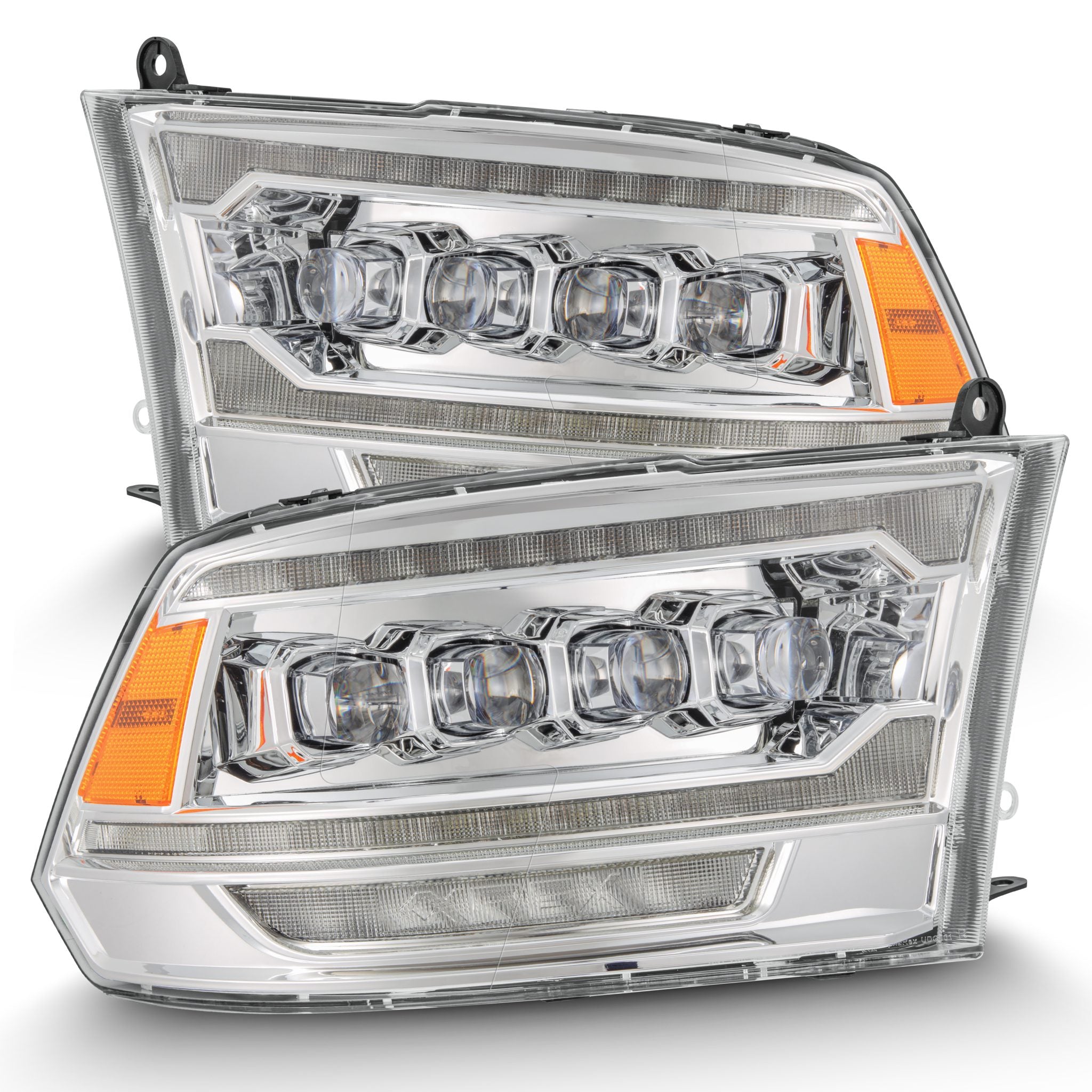 ALPHAREX NOVA LED Projector Headlights Chrome RAM 2010-18 2500/3500
