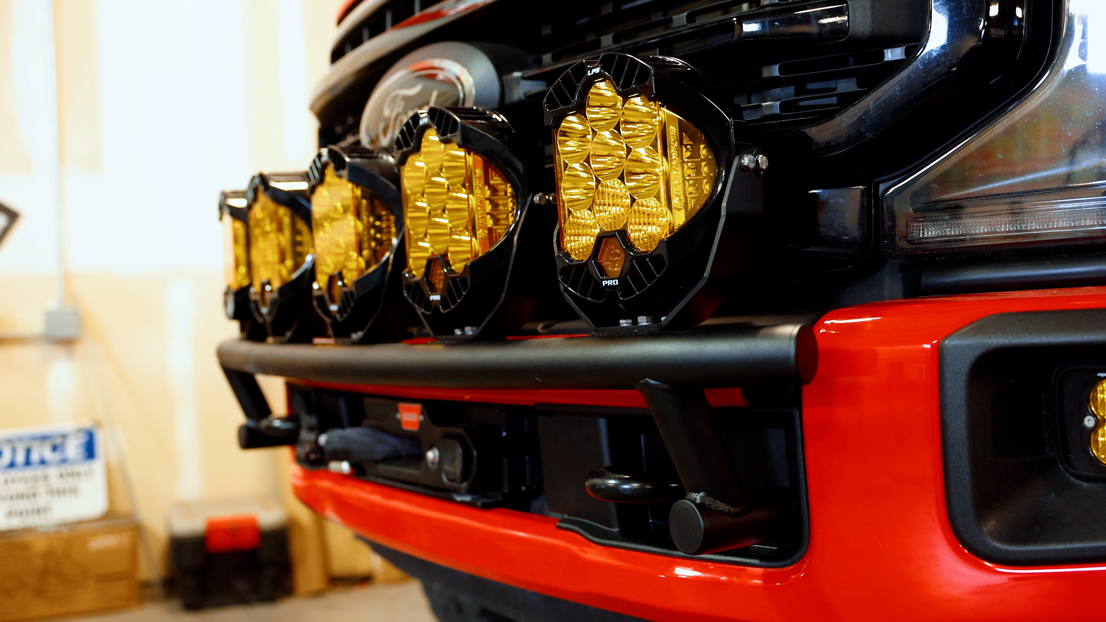 Baja Designs LP9s on GODZ MFG Front Bumper Light mount for Ford Super Duty Trucks