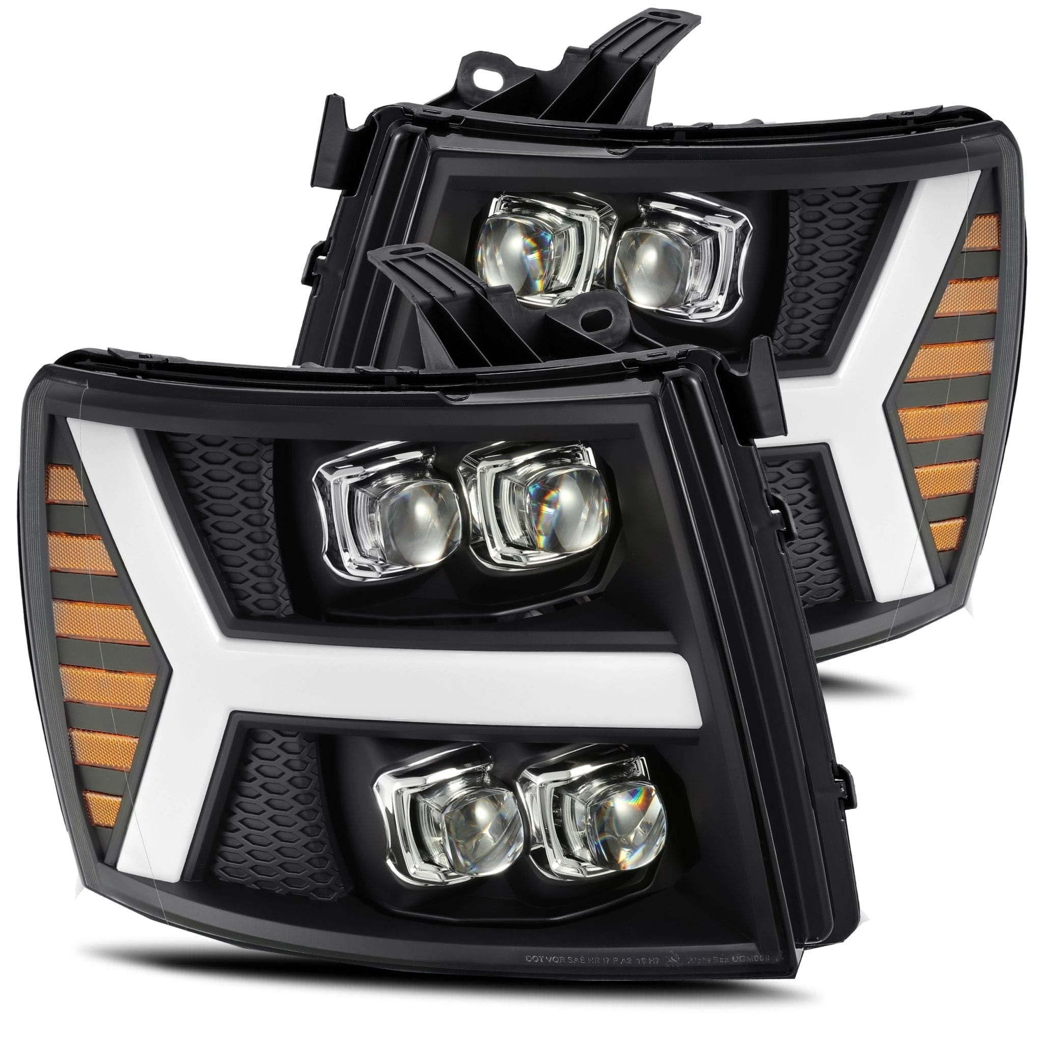 ALPHAREX NOVA-Series LED Projector Headlights Black CHEVY 2007-2014 2500/3500