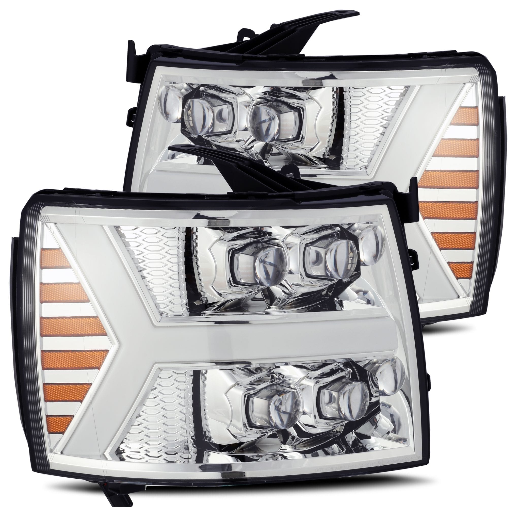 ALPHAREX NOVA-Series LED Projector Headlights Chrome CHEVY 2007-2014 2500/3500