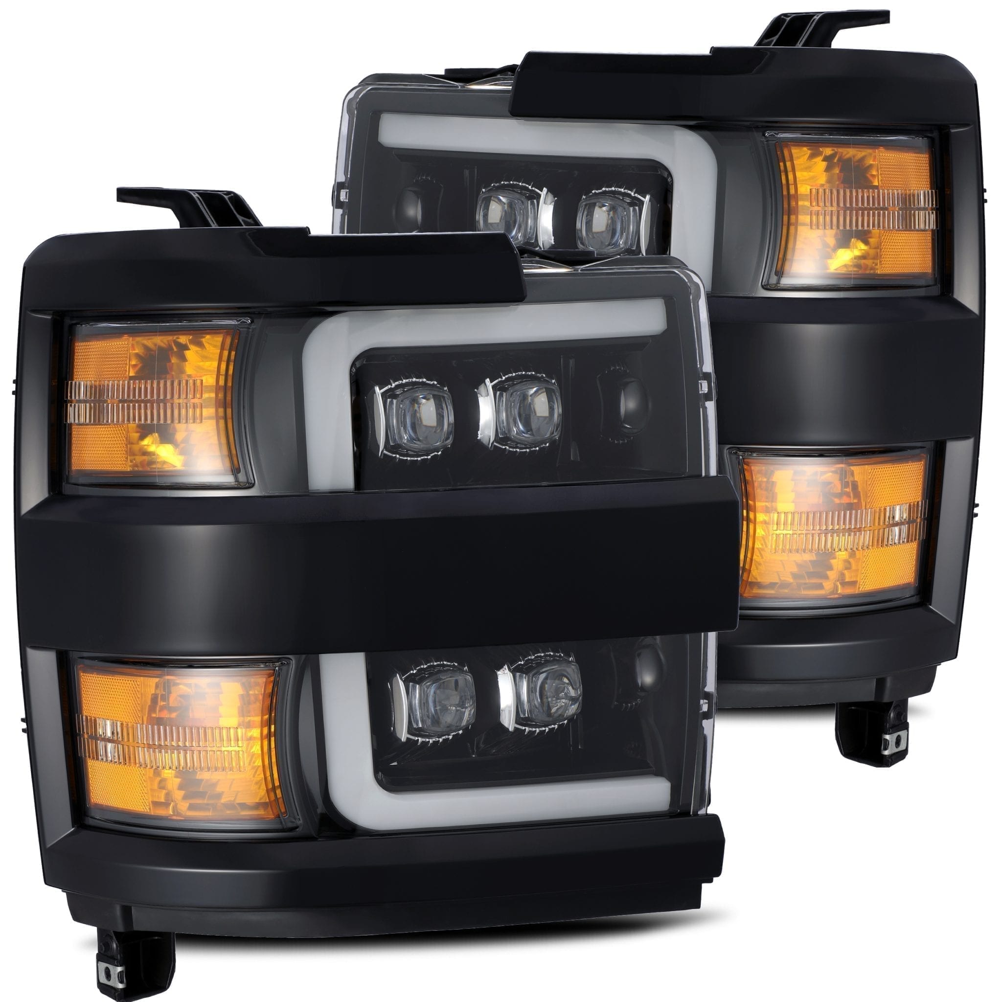 ALPHAREX NOVA-Series LED Projector Headlights Jet-Black CHEVY 2015-2019 2500/3500