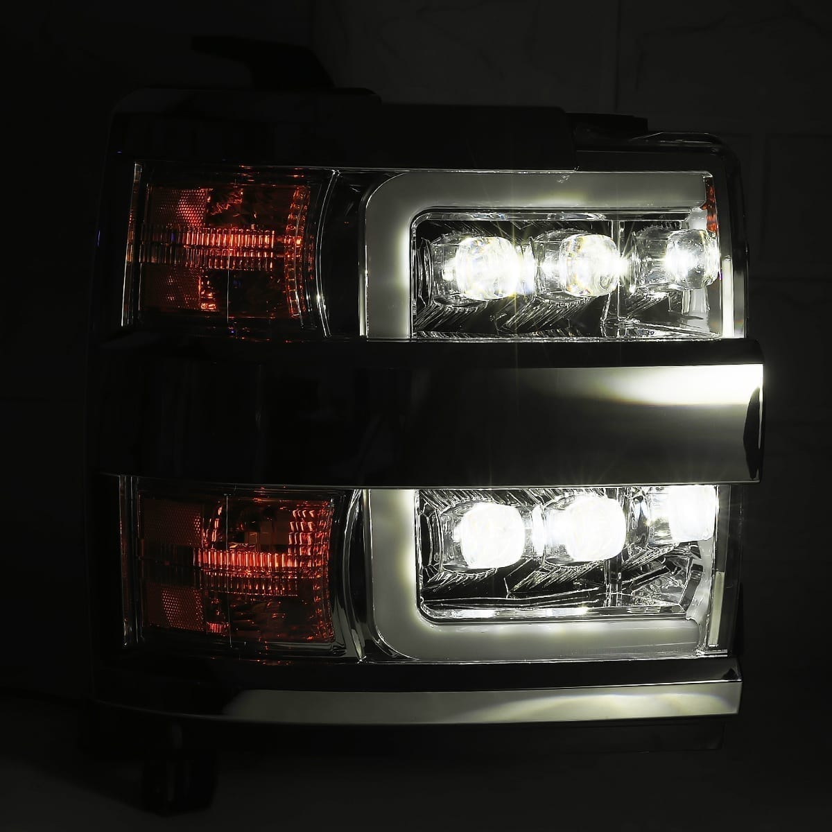 ALPHAREX NOVA-Series LED Projector Headlights Jet-Black CHEVY 2015-2019 2500/3500
