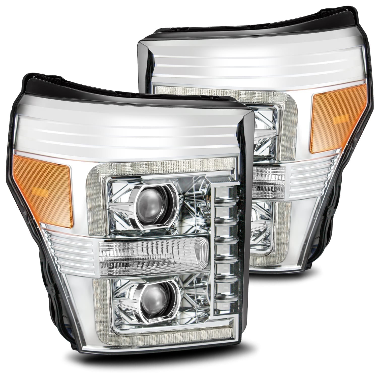 ALPHAREX LUXX LED Projector Headlights Chrome FORD 2011-16 F250/F350