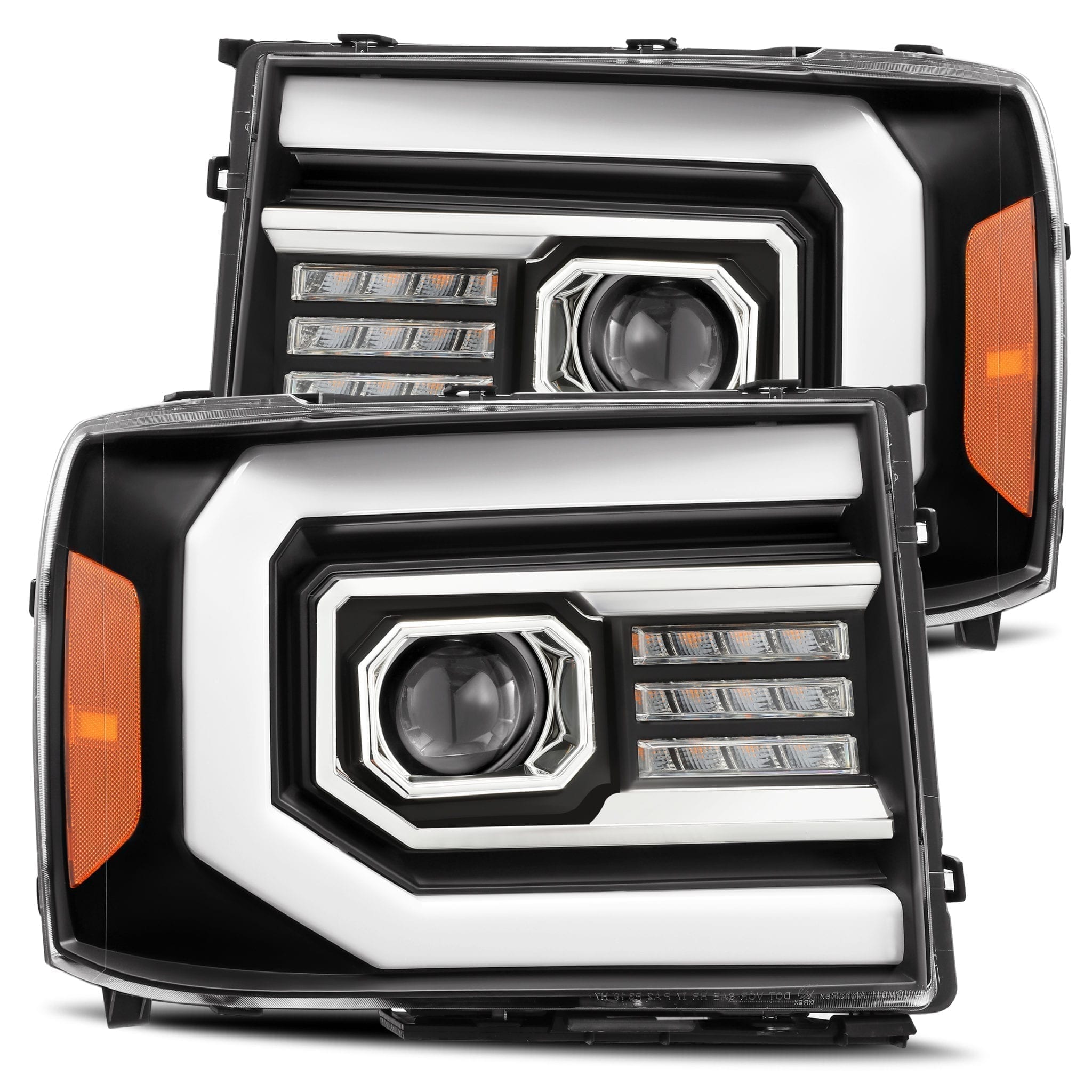 Alpharex PRO Series LED Projector Headlights Black GMC 07-14 GMC 2500/3500
