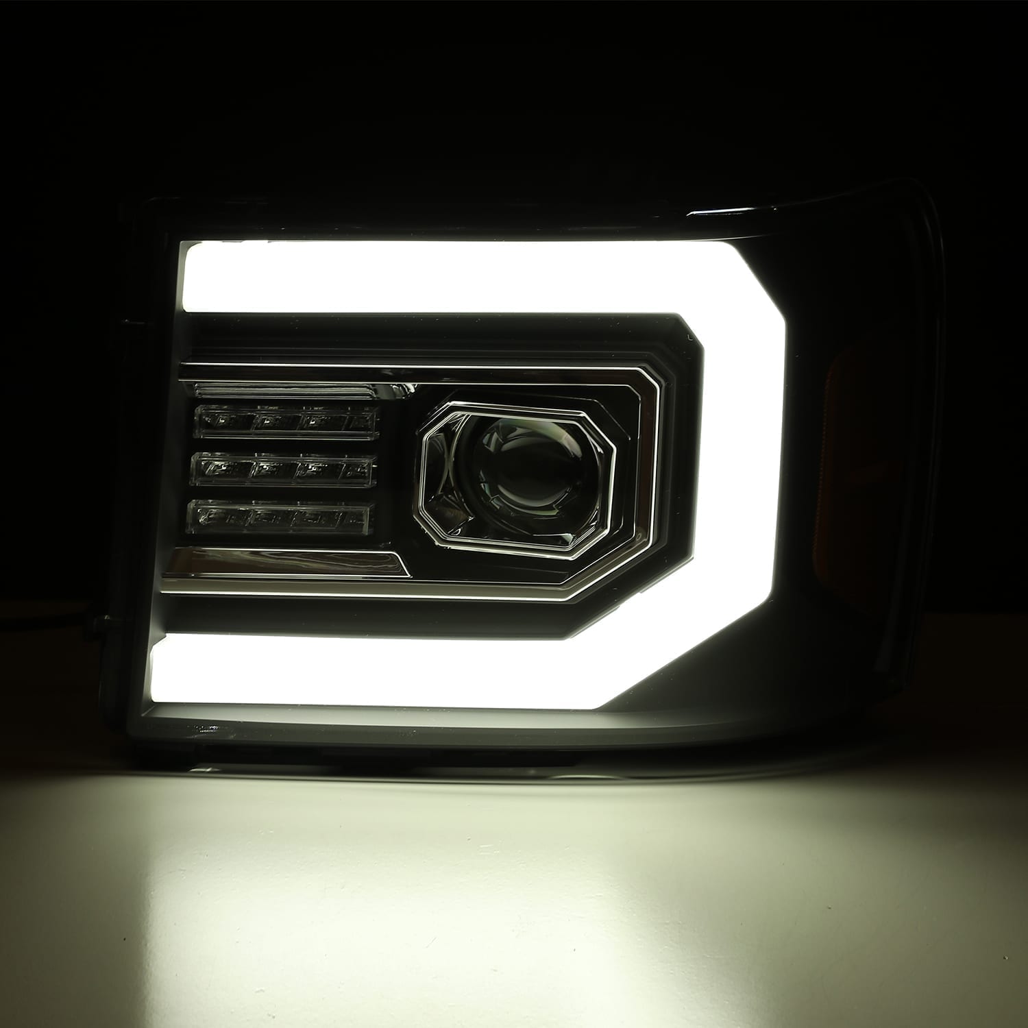 ALPHAREX PRO-Series LED Projector Headlights Black GMC 2007-2014 2500/3500