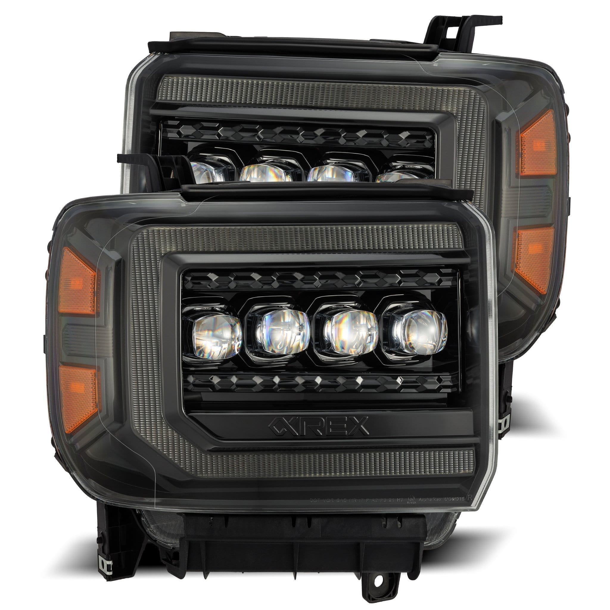 ALPHAREX NOVA-Series LED Projector Headlights Alpha-Black GMC 2015-2019 2500/3500