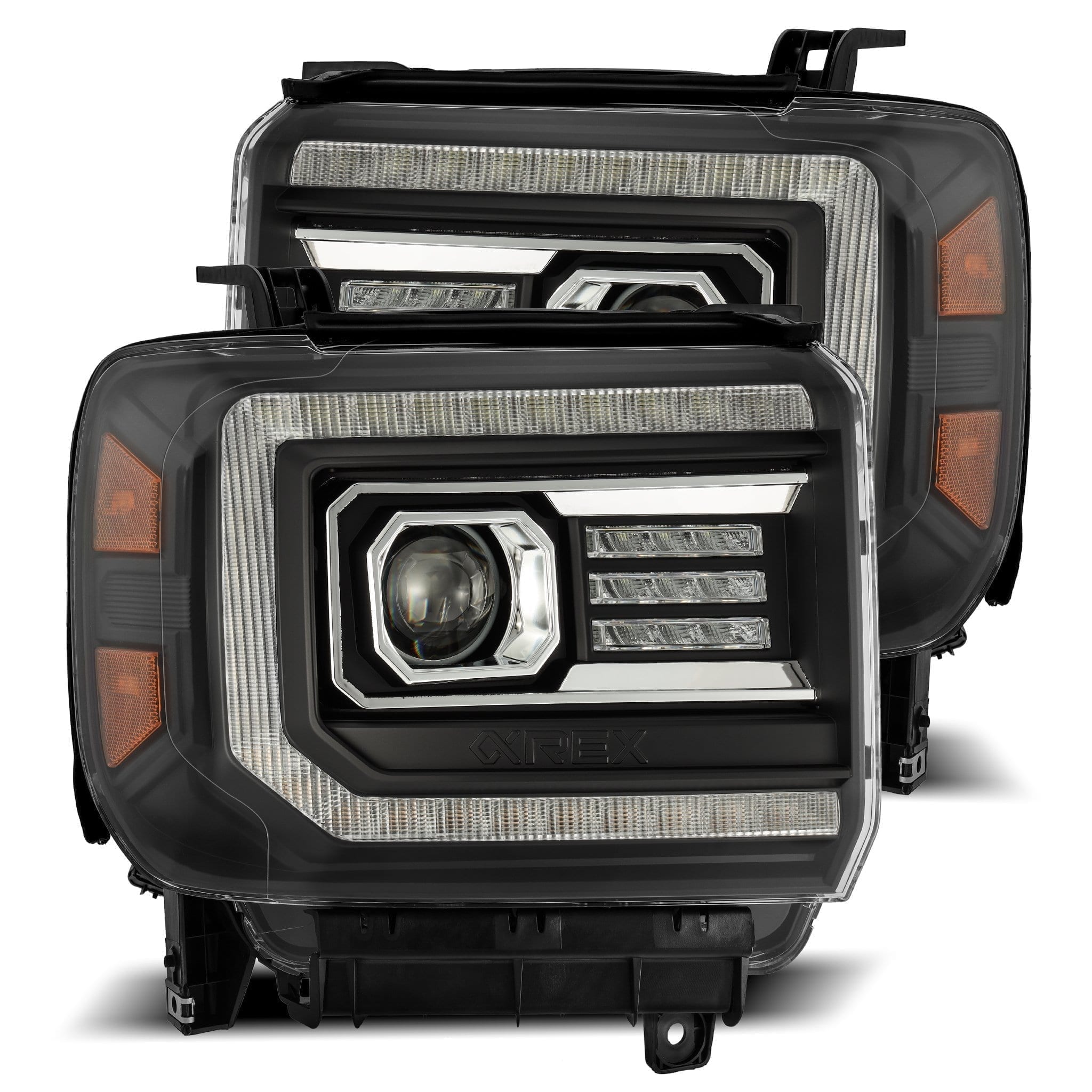 ALPHAREX PRO-Series Projector Headlights Black GMC 2015-2019 2500/3500