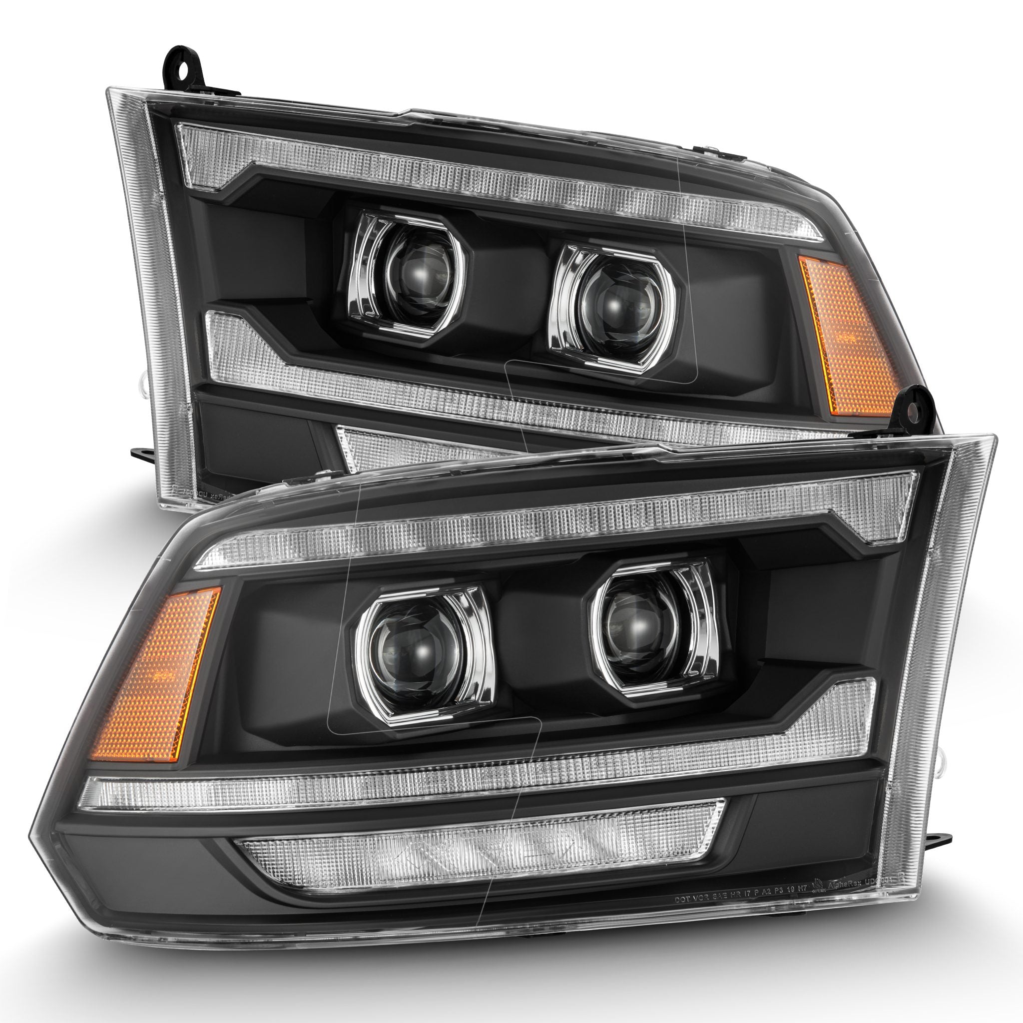 ALPHAREX PRO Projector Headlights Black RAM 2010-18 2500/3500
