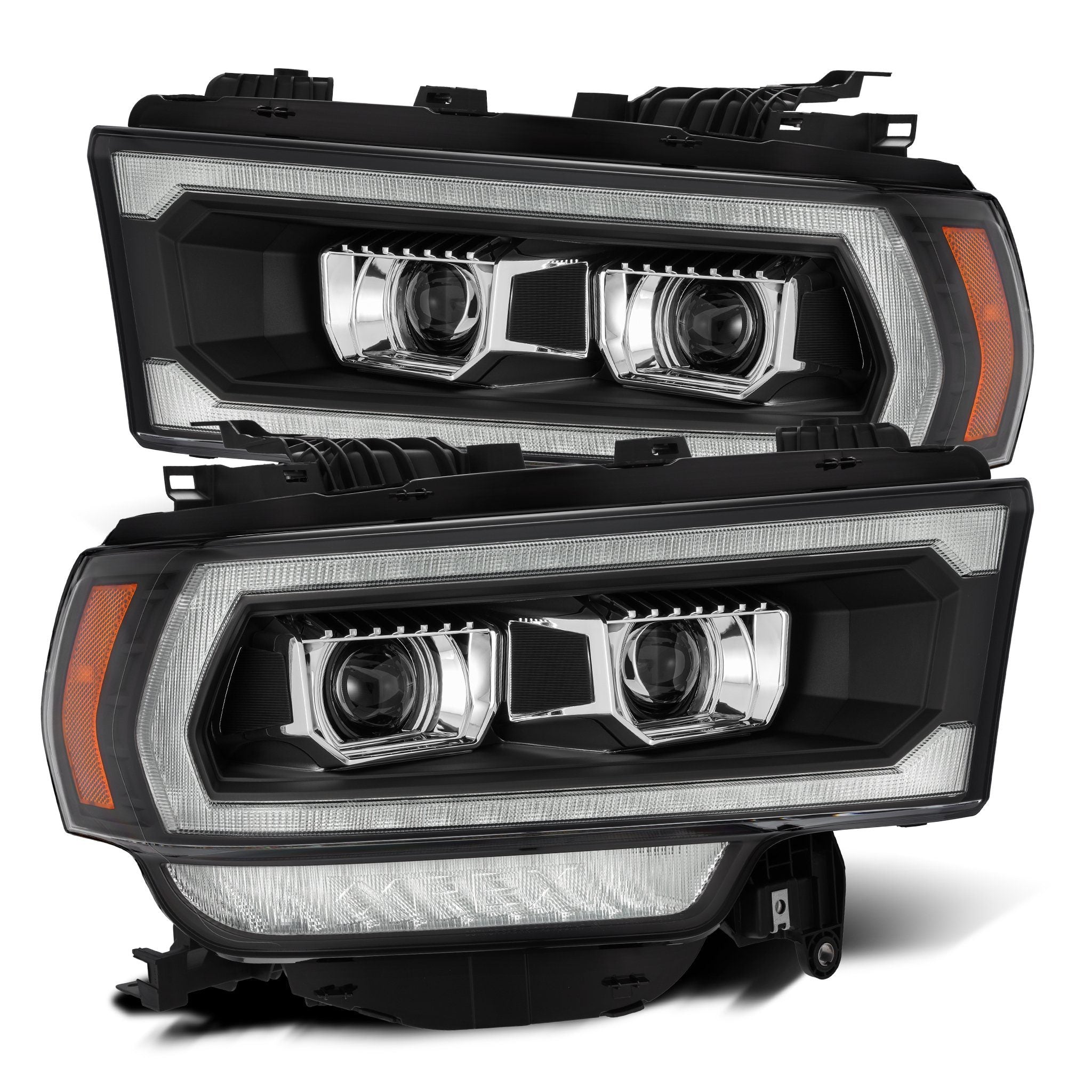 ALPHAREX LUXX LED Projector Headlights Black RAM 2019-22 2500/3500